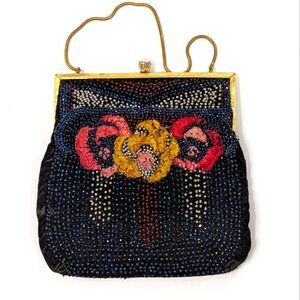 Vintage Velvet Beaded Clutch